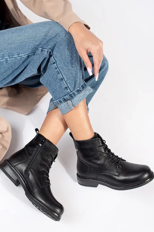 Sergio Leone women's leather lace-up...