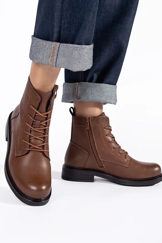 brown lace-up women's shoes Sergio Leone