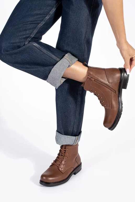 brown lace-up women's shoes Sergio Leone