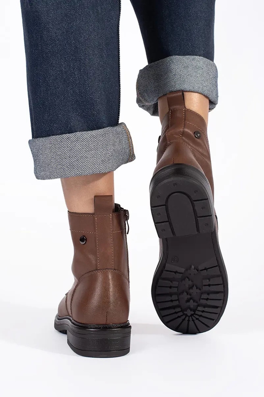 brown lace-up women's shoes Sergio Leone