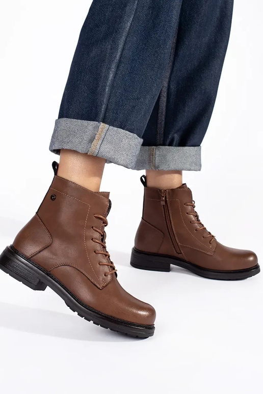 brown lace-up women's shoes Sergio Leone