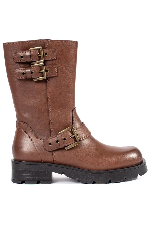 Women's brown leather shoes with...