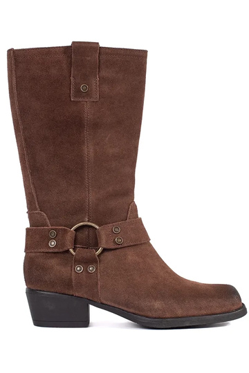 brown leather cowboy boots...