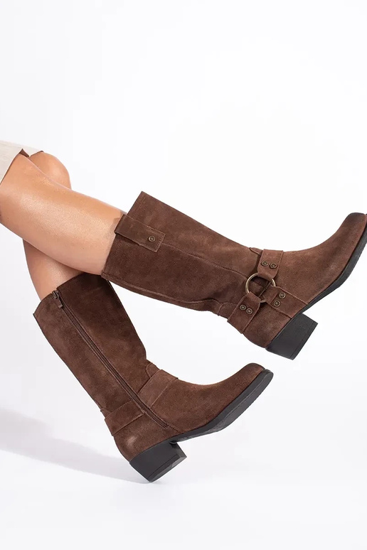 brown leather cowboy boots for women...