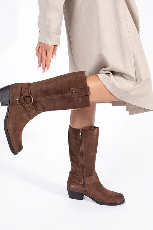 brown leather cowboy boots for women...