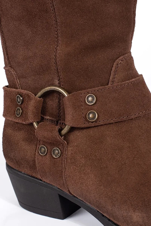 brown leather cowboy boots for women...