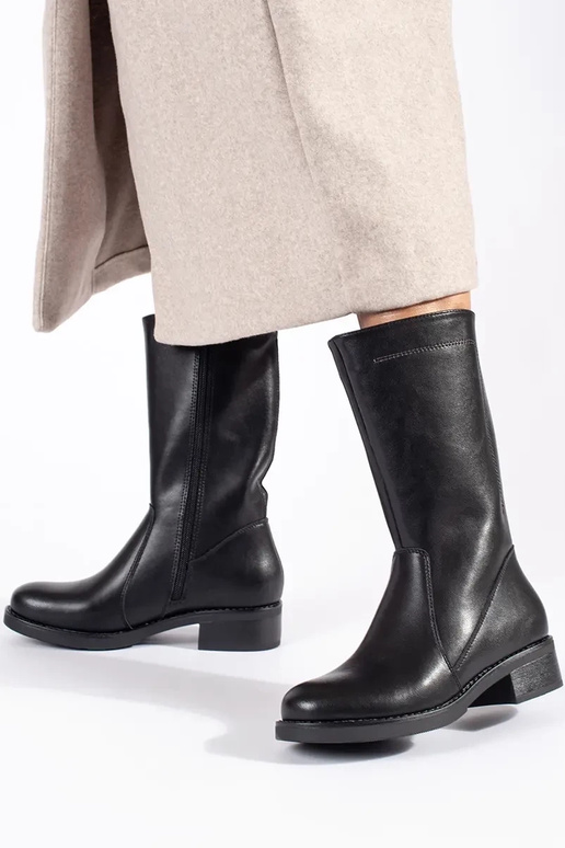 black leather women's shoes Sergio Leone black leather women's shoes Sergio Leone