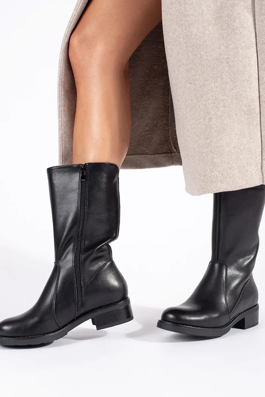 black leather women's shoes Sergio Leone black leather women's shoes Sergio Leone