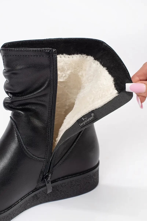 Black leather women's platform shoes...