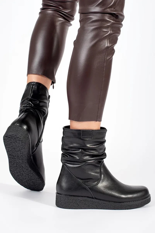 Black leather women's platform shoes...