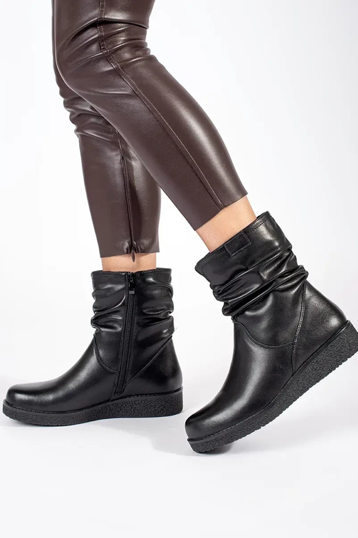 Black leather women's platform shoes...