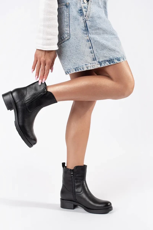 Sergio Leone women's black leather boots