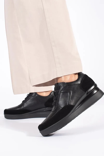 black leather women's wedge... 2