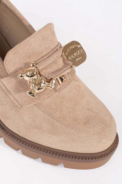 Women's suede sand-coloured sneakers