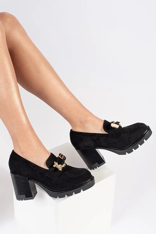 Women's suede heeled sandals in black Women's suede heeled sandals in black