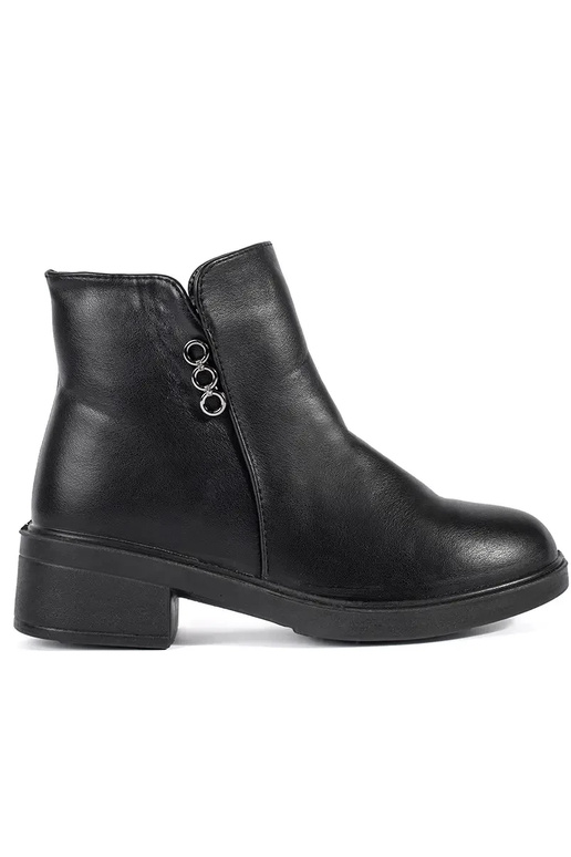 Black classic women's low-heeled boots