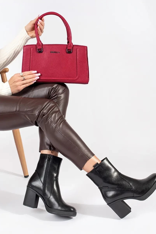 Red classic elegant handbag