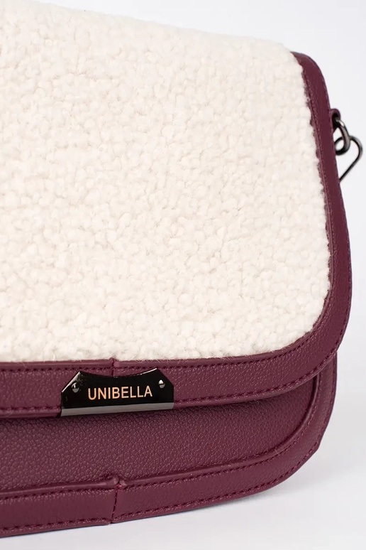 Burgundy handbag with fur