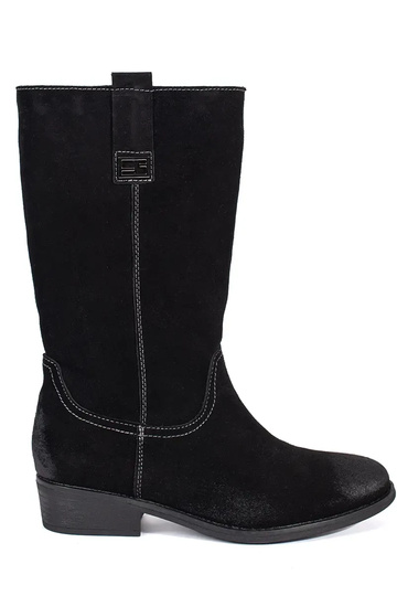 Black cowboy leather long...