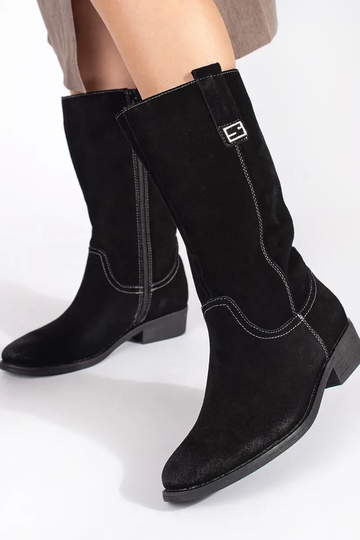 Black cowboy leather long... 2