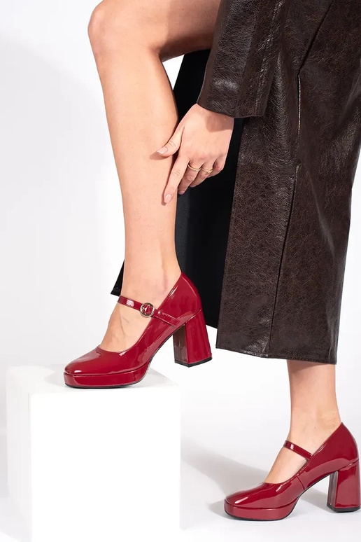 Women's Red Patent Heeled Sneakers...
