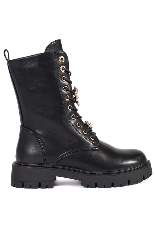 Black lace-up platform shoes Black lace-up platform shoes