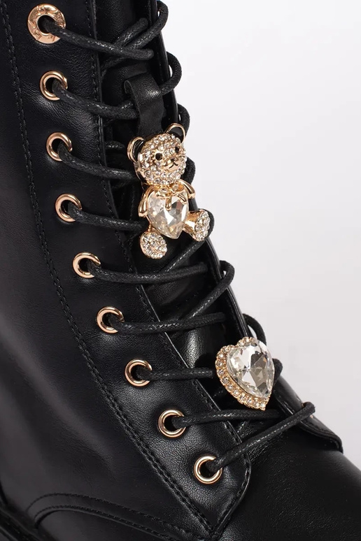 Black lace-up platform shoes Black lace-up platform shoes