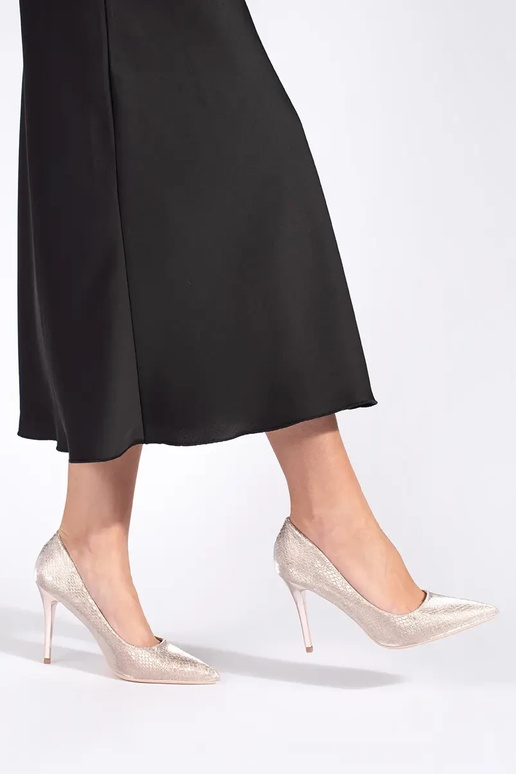 gold color champagne High heels