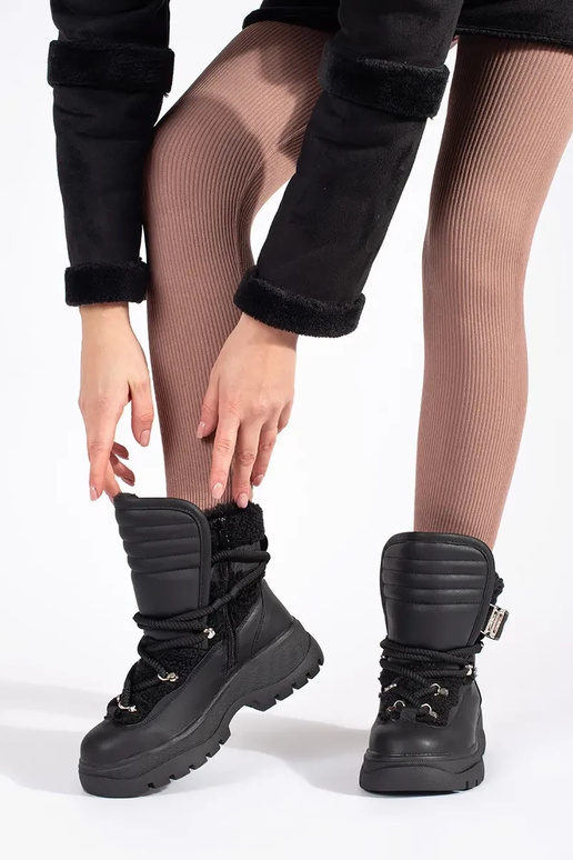 black INomens snoIn boots Inith fur... black INomens snoIn boots Inith fur...