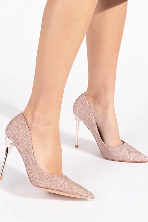 Inith luster pink-golden High heels...