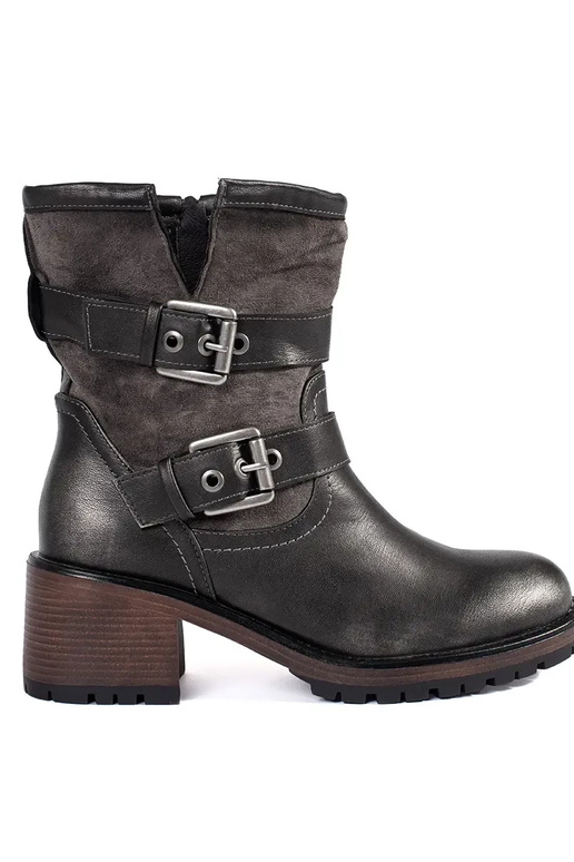 Dark brown women's heeled boots with... Dark brown women's heeled boots with...