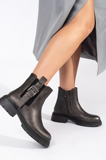 Dark brown shoes with buckles 2