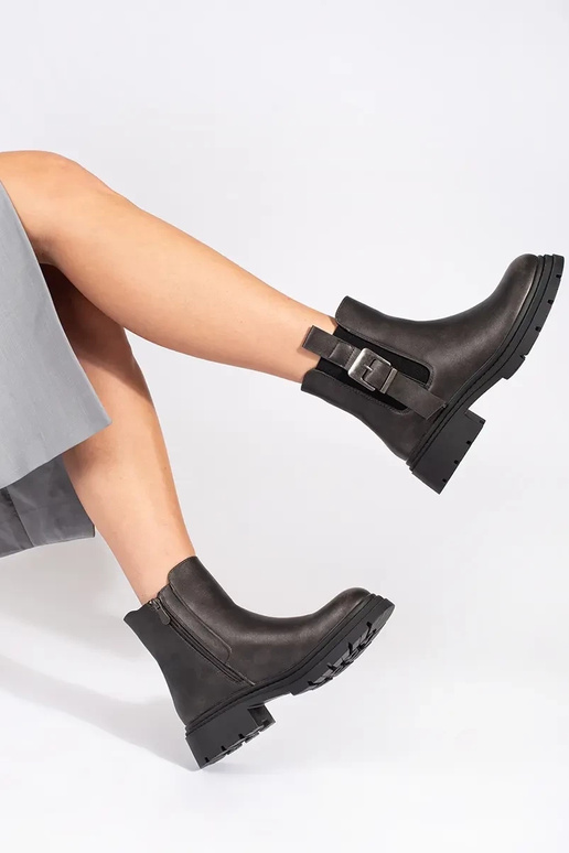 Dark brown shoes with buckles Dark brown shoes with buckles