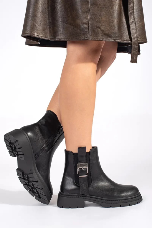 Black shoes with buckles Black shoes with buckles