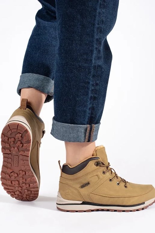 Brązowe ocieplane buty trekkingowe