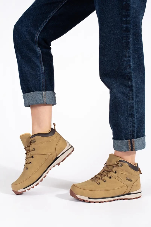 Brązowe ocieplane buty trekkingowe