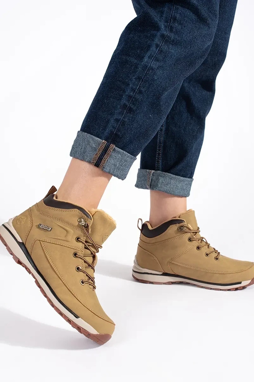 Brązowe ocieplane buty trekkingowe