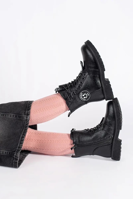 black laced boots insulated fur black laced boots insulated fur