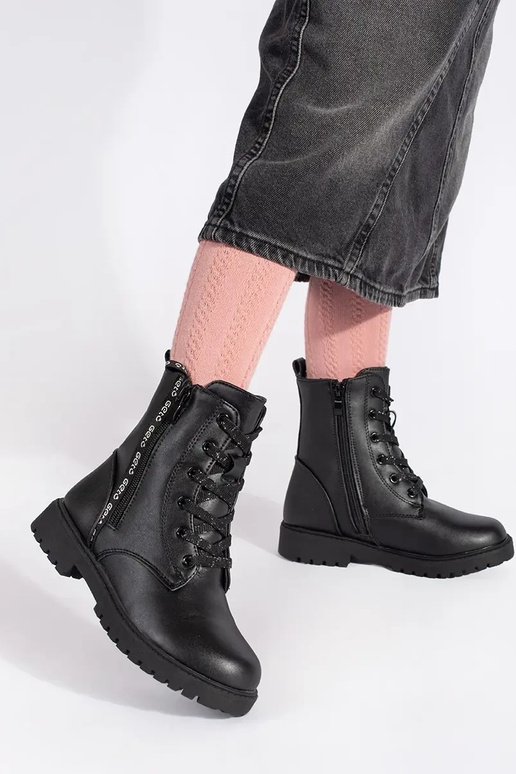 black laced boots girly