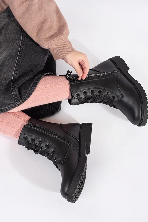 black laced boots girly