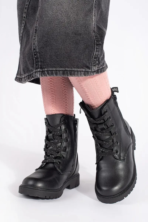 black laced boots girly