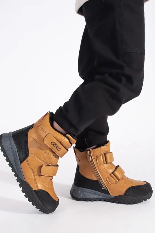 Ocieplane chłopięce trzewiki na rzepy