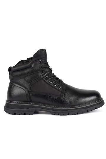 for men black boots laced...