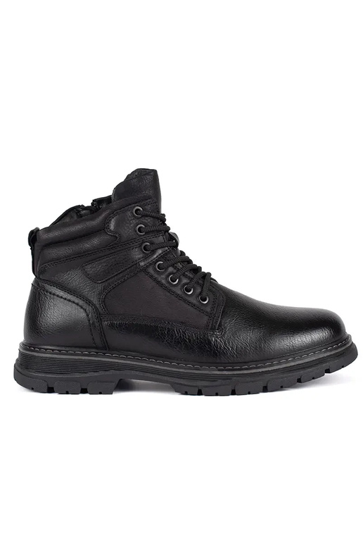 for men black boots laced insulated