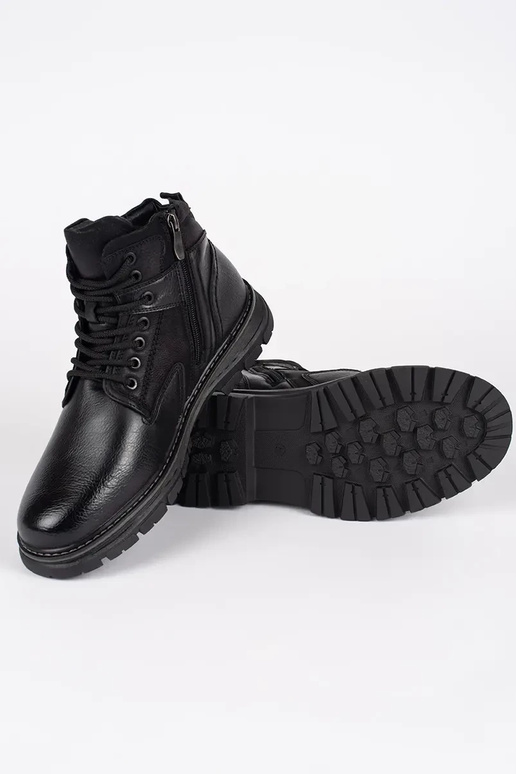for men black boots laced insulated