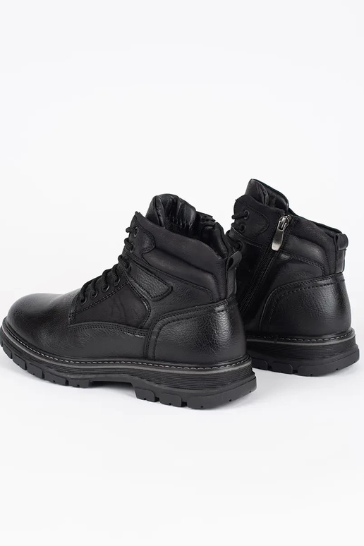 for men black boots laced insulated