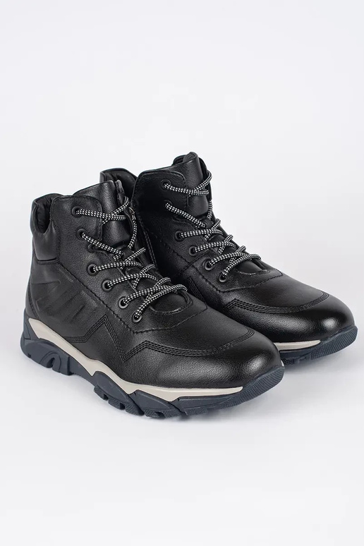 for men black boots laced insulated