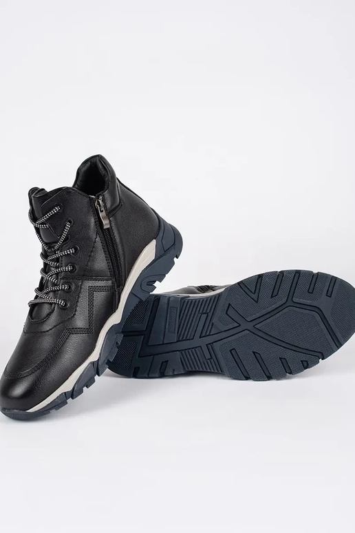 for men black boots laced insulated