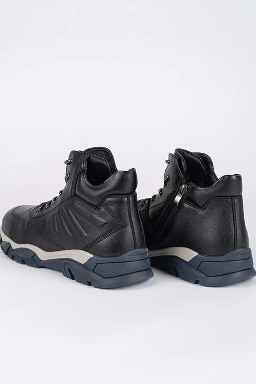 for men black boots laced insulated