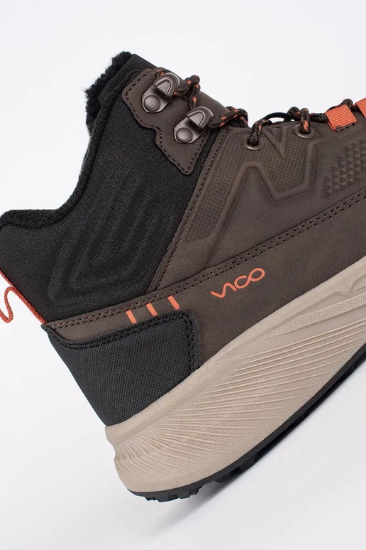 Brązowe męskie wiązane buty trekkingowe